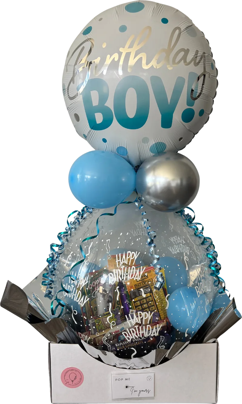 Blue birthday gift balloon