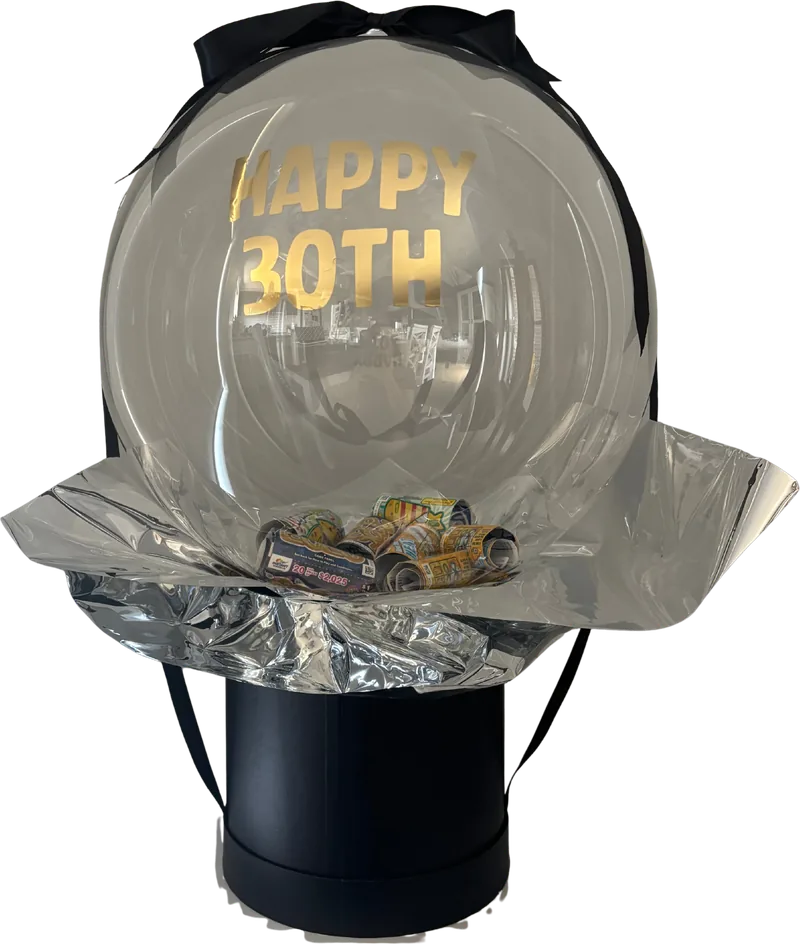 Happy 30th, clear & gold